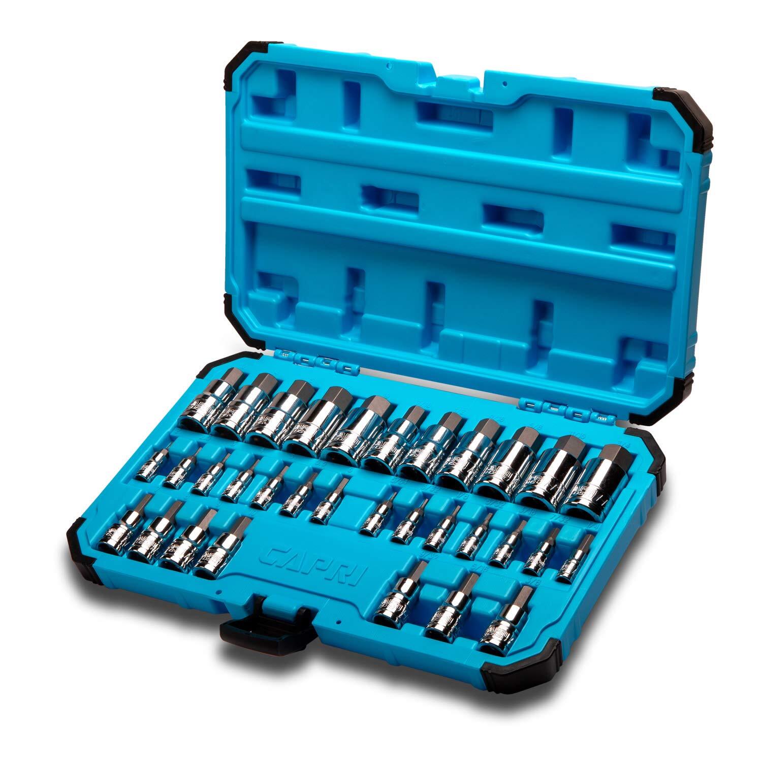Master Hex Bit Socket Set, Metric and SAE, Advanced Series, 32-Piece
