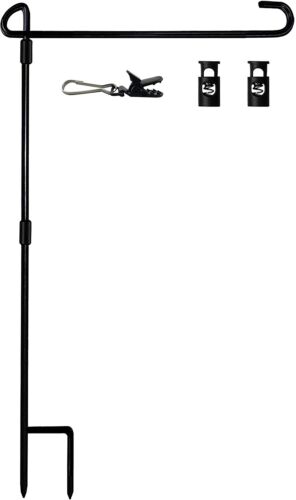 Garden Flag Stand-Holder-Pole with Garden Flag Stopper and Anti-Wind Clip for... - Picture 1 of 5