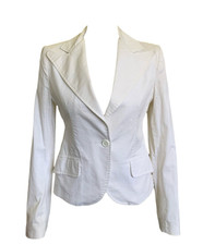 Kookai Tailored White Cropped Collared Blazer Size 12 -used-
