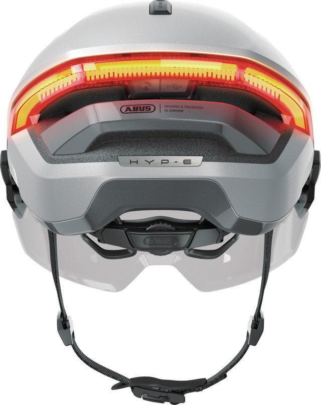 Bicicletta Bici Elettrica con Luce ABUS HYP-E BLACE Gleam Argento L 57 Bis 61 CM foto 5