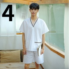1 Set Men Outfit Shirt Shorts Set Short Sleeve Sleepwear Sauna Room Bathing Home