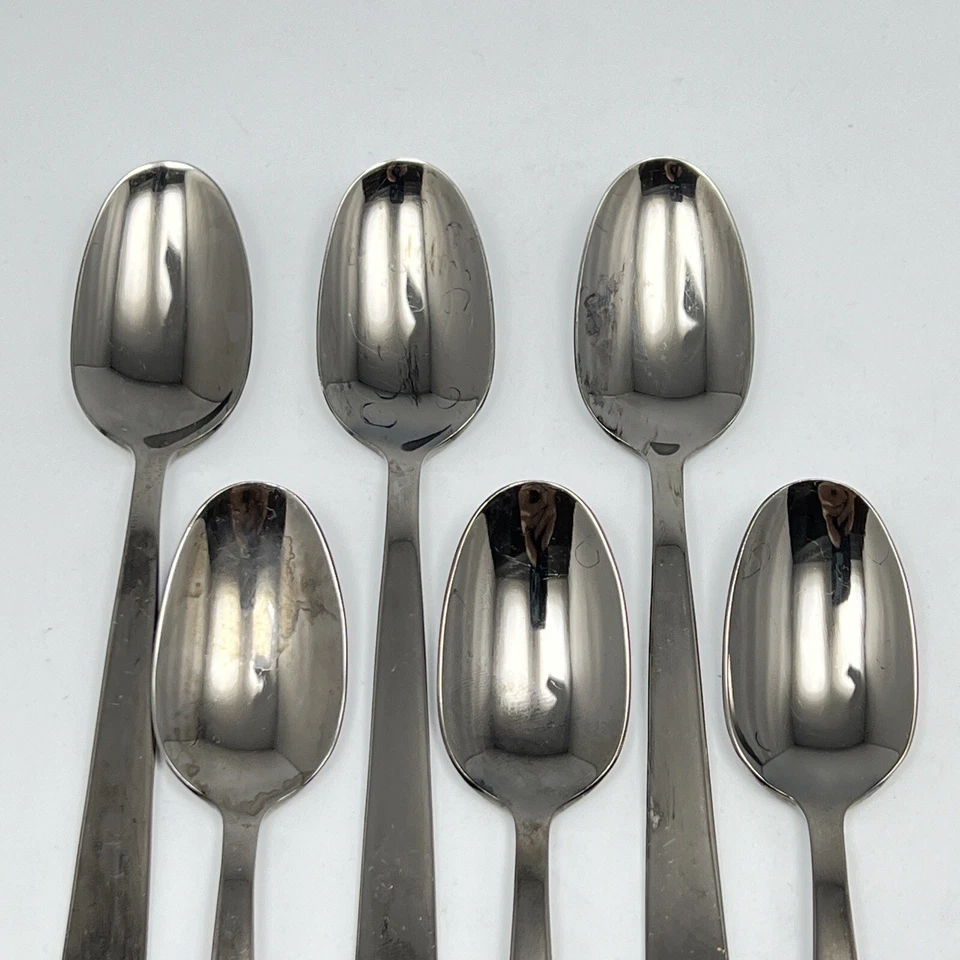 Sambonet Italy PVD Black Glossy Teaspoons 5.5" Stainless Steel 6Pc Set Modern - Image 3 of 4