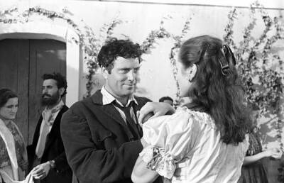 Italian Actors Marina Berti And Raf Vallone Acting 2 Film Star Old Photo