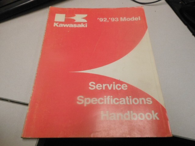 Kawasaki Factory Service Specifications Handbook 92/93 Model 99926