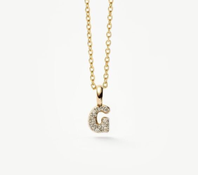 Natural Real Diamond Personalized Initial Pendant For Women's In