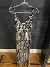 Urban Outfitters Staring At Stars Geometric Maxi Dress XS Black & Cream Scoop