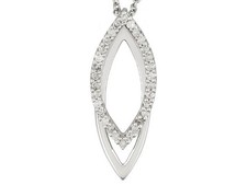 Lovely Necklace W/.16ctw Diamond in Rhodium Over Sterling Silver 18in