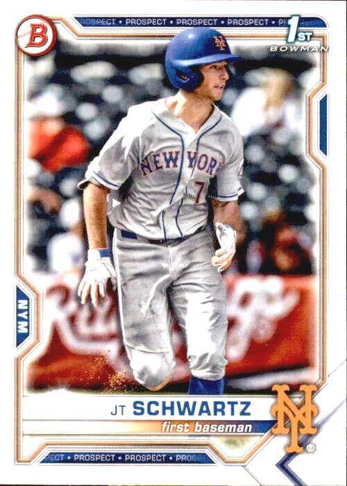 LOT OF 5 2021 BOWMAN DRAFT 1ST BASE PAPER PROSPECT BD-61 JT SCHWARTZ  METS 