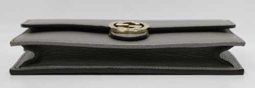 GUCCI GG 510314 Interlocking Leather Crossbody Chain Wallet Tasche Grau - Neu, LESEN - Bild 6 von 18