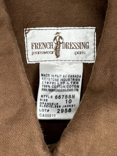 Vtg FDJ French Dressing Jeans Wear Paris Denim Jacket Vest Women Brown Size 10 - Picture 10 of 10