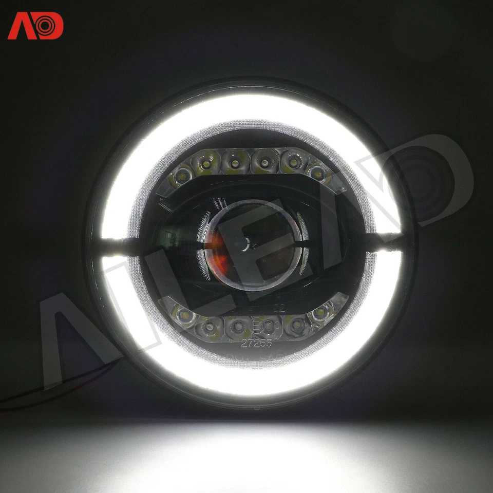 Пара 7-дюймовых светодиодных дневных ходовых огней для Jeep WranglerJK TJ 97-15 Land Rover Defender VW - Изображение 4 из 4