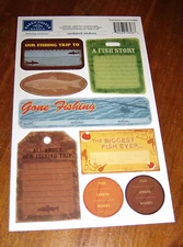 Karen Foster Design Cardstock Sticker Sheet ~ Fishing Trip Journal.