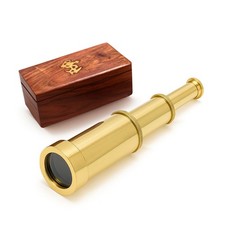 NauticalMart 6 Inch Brass Telescope with Wood...