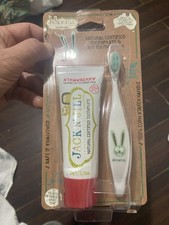 Jack N Jill Tooth Buddy Strawberry Natural Toothpaste  Biodegradable Toothbrush