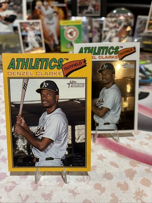 #ad #ad 2026 Topps Heritage Denzel Clarke #324 Dark Yellow Bordered Athletics Chrome $12.00