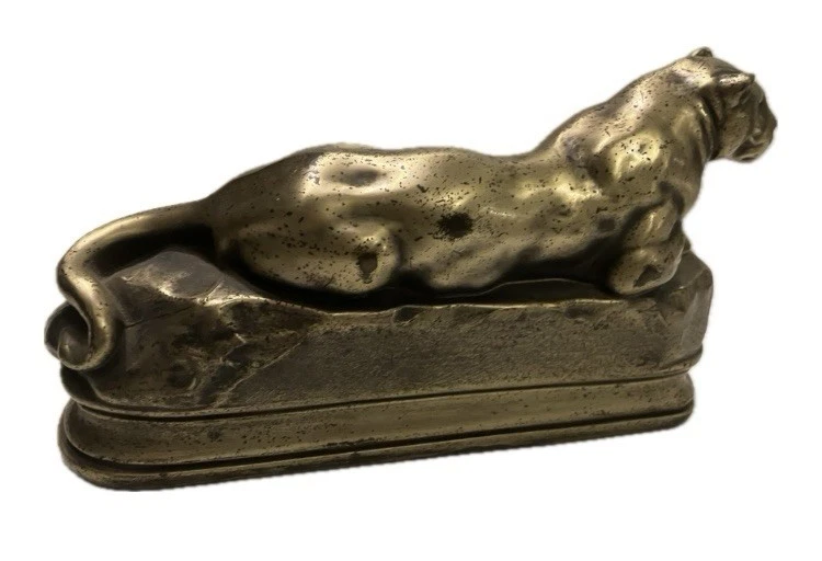 ARTE DECO KRONHEIM & OLDENBUSCH K&O BARYE PANTHER BRONCE METAL FUNDIDO SUJETALIBROS #1 Foto 3 de 4