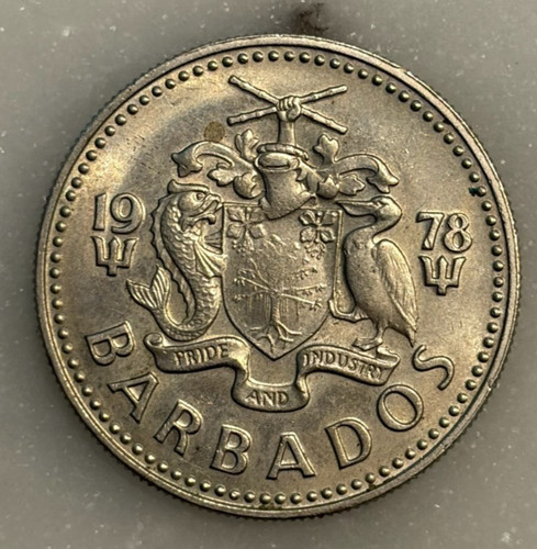 1978 Barbados Twenty Five Cents - XF - Extremely Fine