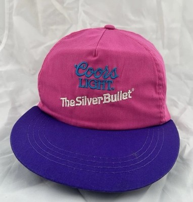 Vintage Coors Light Silver Bullet 90s Adjustable Snapback Promotional Beer Cap