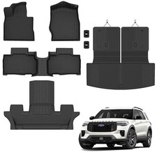 Floor mats for 2020-2025 2026 Ford Explorer 6 Seats Trunk Mat with Backrest M...