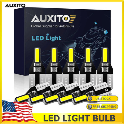 10x AUXITO Super Bright Canbus T10 194 168 LED Light Bulbs Xenon white Lamp 2825