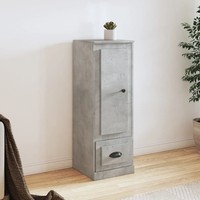 Schmales Highboard Betongrau 36 X 35,5 X 103,5 Cm Holzwerkstoff