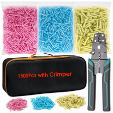 1502PCS Heat Shrink Butt Connectors with Crimping Tool Packed in Handbag 22-10AW
