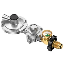 2 Stage Regulator with POL and Gauge, Propane Regulator for 5-100lb Tank, Gas...