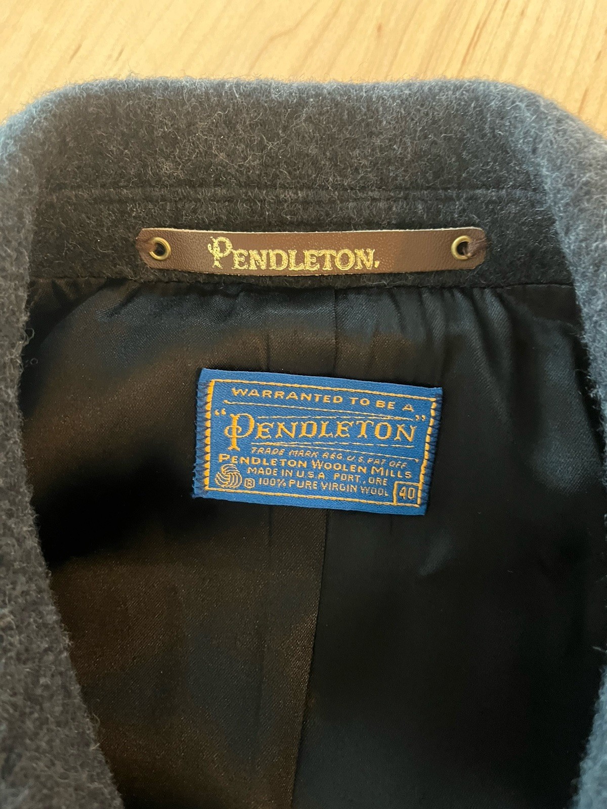 Pendleton 100% Virgin Wool Coat Jacket Grey Made … - image 3