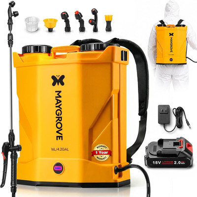 4.2 Gallon Backpack Sprayer, up to 100 PSI Electric Sprayer with Adjustable Wand