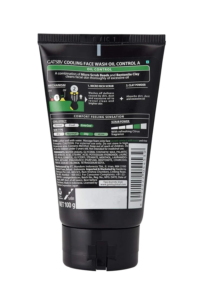 GATSBY Cooling Face Wash for oil control reduce excessive oil &clear skin- 50 gm - Image 3 of 4
