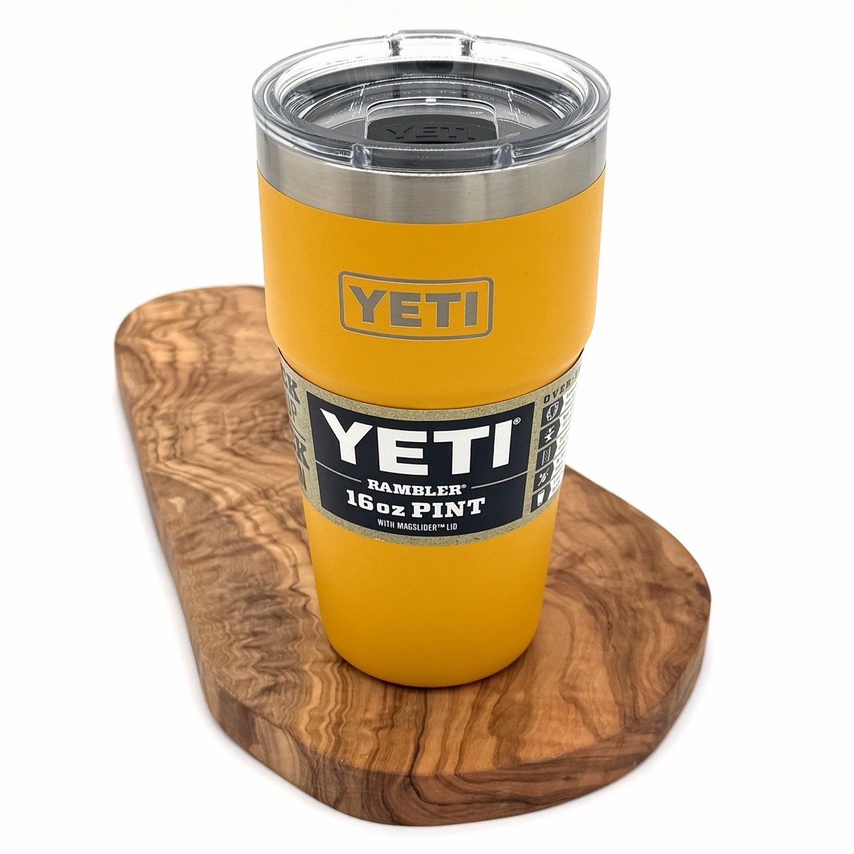 YETI Rambler 20 oz Stackable Cup Alpine Yellow Retired with 16 oz