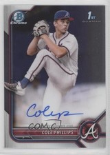 2022 Bowman Draft Chrome Draft Pick Cole Phillips #CDA-CPS Auto 6fs