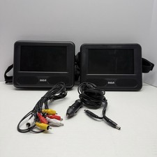 RCA DRC69702 7" Dual Screen Portable DVD Player 2 Screens  Cords