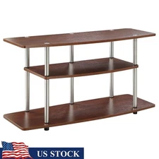 No Tools 3 Tier TV Stand Modern Media Storage Entertainment Center Up to 46in TV