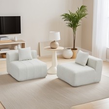 Sofá Seccional Chenille con 2 Almohadas,Sofá Modular Simétrico Seccional para b