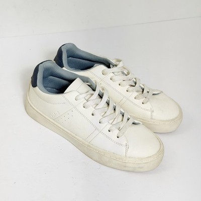 Zara Sneakers Boys EU 32 Size 1 White Navy Blue Low Top Lace Up Casual Shoes