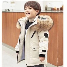 NEW BOYS WARM COAT COATS KIDS BACK TO SCHOOL HOODED PARKA JACKET WINTER SIZE