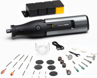 HOTO 12V Cordless Rotary Tool Kit, 35000 RPM Powerful Brushless Motor, Variable