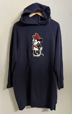 Uniqlo Disney Minnie Mouse Long Hoodie Sweatshirt Dress Navy Blue Women’s Size L