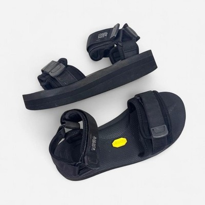 Suicoke x Vibram Depa V2 Black Nylon Platform Scrappy Sandals Womens 6