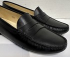 TOD'S Black Leather Driving Shoes Ballet Flats Loafers Slippers Moccasins Sz 7.5 — photo 3