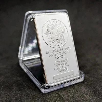 #ad #ad 1 oz Sunshine Minting Silver Bar – .999 Fine Sealed Bullion –Sealed $6.10