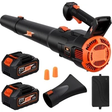 20V Cordless Leaf Blower With 2 X 3000 mah Battery and Charger 500CFM & 160MPH