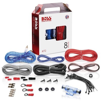 Boss Audio Systems KIT2 8 Gauge kompletter Auto Verstärker 8 Gauge, mehrfarbig 