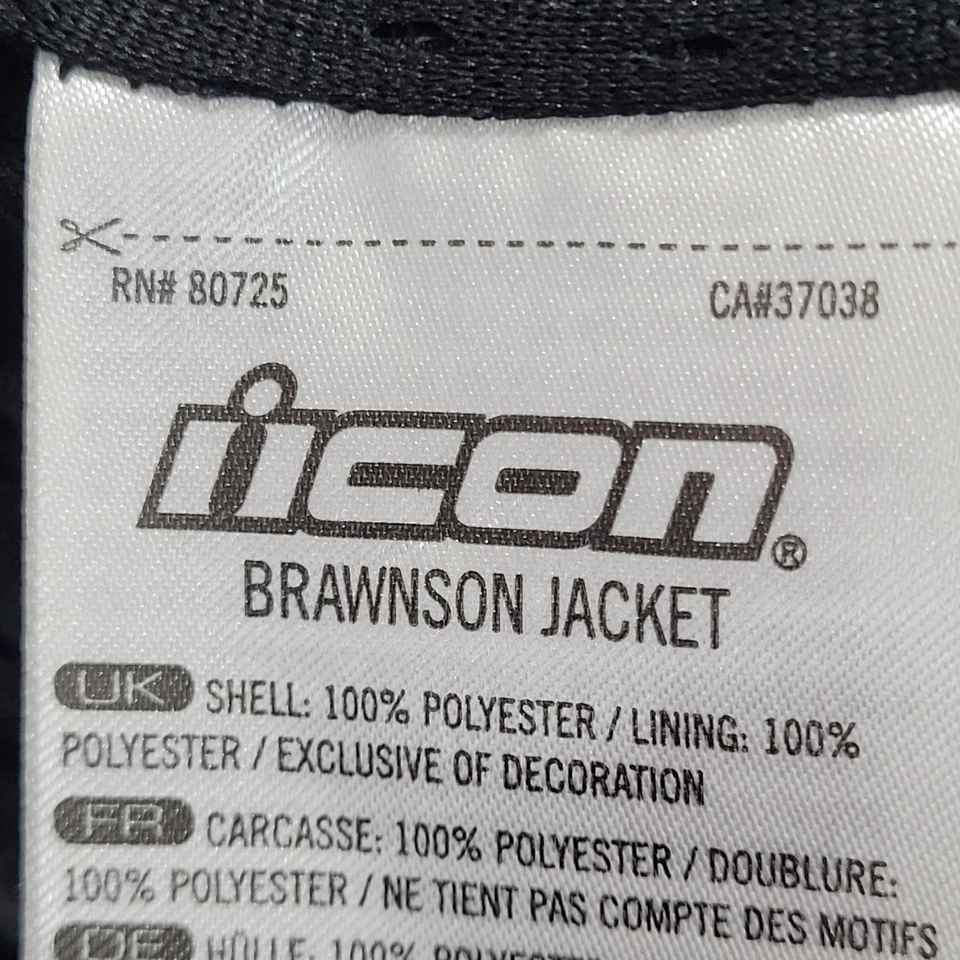 Icon Moto Negro Brawnson Sidewinder Forro Aislado Chaqueta Protectora Montar XL Foto 4 de 4