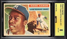 1956 Topps HANK AARON #31 White Back HOF MBA 8 NM-MT **Well Centered**