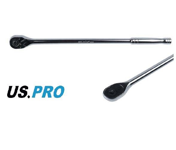 US PRO 3/8"" Ratchet Wrench Quick Release Straight Long Ratchet 457MM 72T 4246