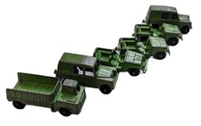 Lot Of 6 Vintage Tootsie Toys Military Green 2 Land Rover 3 Jeep 1 Shuttle Truck