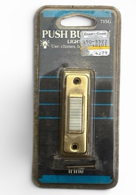 Trine 715G Lighted Doorbell Push Button   Gold Tone Finish 1986 New Old Stock