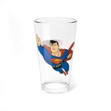 Superman The Animated Series Mixing Glass, 16oz, Classic Cartoon Fan Gift, Hero